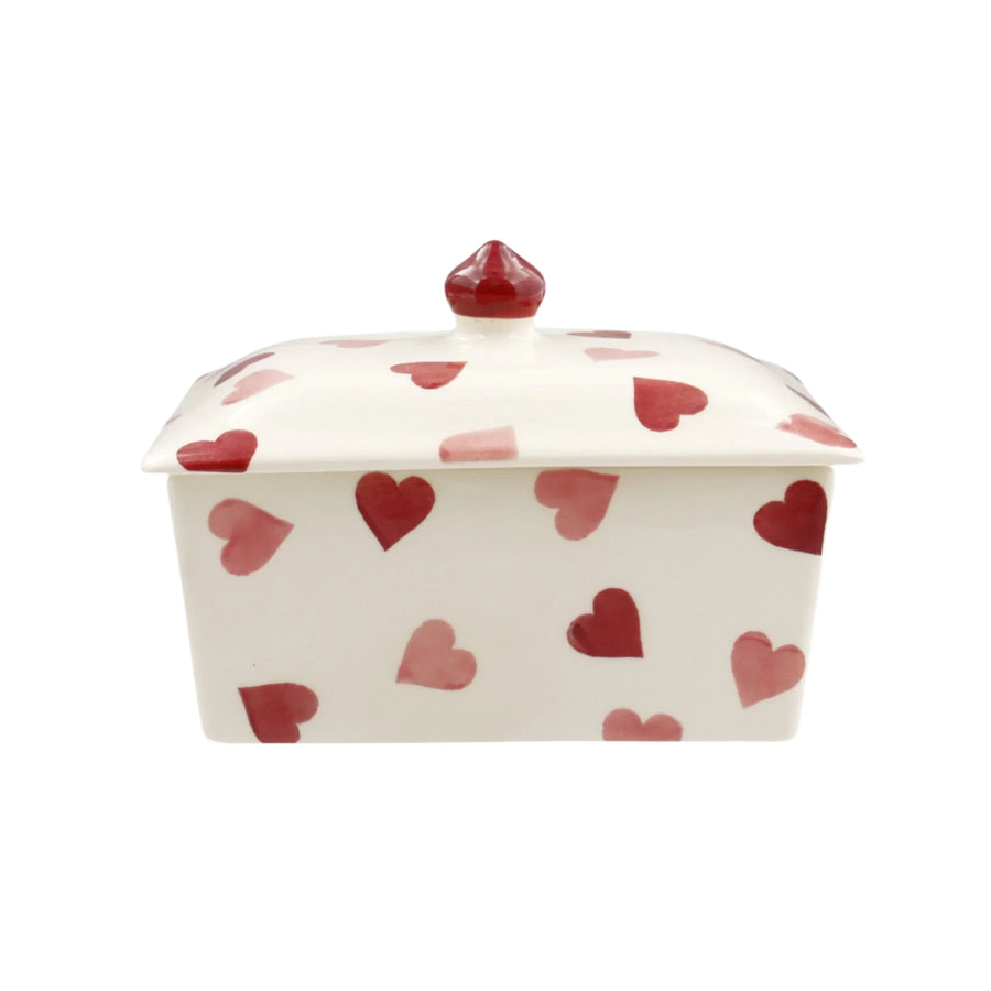 Emma Bridgewater Pink Hearts Small Butter Dish