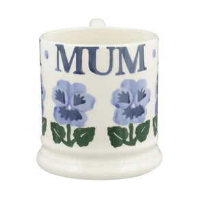 Emma Bridgewater Blue Pansies Mum Half Pint Mug