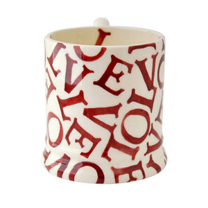 Emma Bridgewater Polka Red L.O.V.E Half Pint Mug