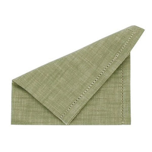 Walton & Co Chambray Set of 4 Moss Napkins