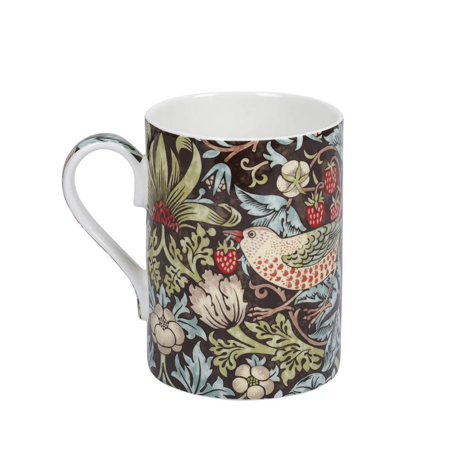 Spode, William Morris & Co Strawberry Thief Mug - Choc/Slate