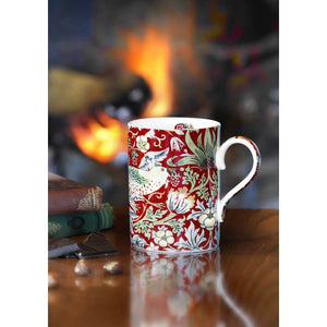 Spode, William Morris & Co Strawberry Thief Mug-Crimson/Slate