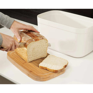 Joseph Joseph White Bread Bin with Bamboo Lid