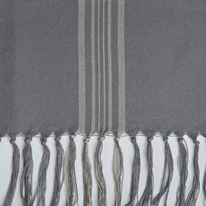 Weaver Green Antibes Grey & Linen Striped Throw