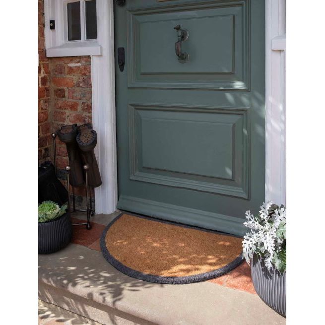 Garden Trading Doormat Half Moon with Charcoal Border Natural