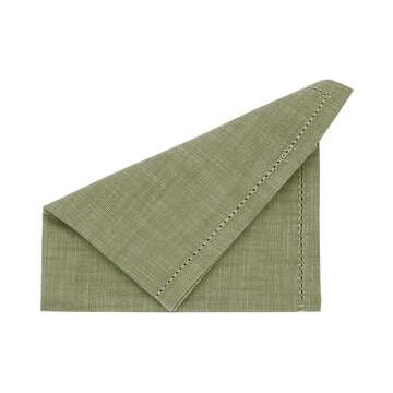 Walton & Co Chambray Set of 4 Olive Napkins