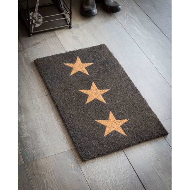 Garden Trading Doormat 3 Stars Small Charcoal