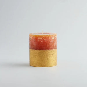 St. Eval Half Dipped Orange & Cinnamon Pillar Candle