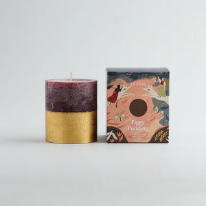 St. Eval Half Dipped Figgy Pudding Pillar Candle