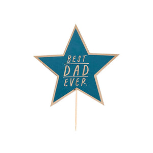 Hootyballoo Navy 'Best Dad Ever' Cake Topper Set