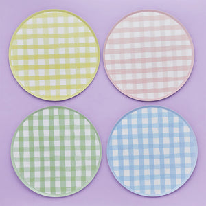 Hootyballoo Pastel Gingham Paper Plates