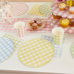 Hootyballoo Pastel Gingham Paper Plates