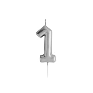 Hootyballoo Silver Number Candle - All