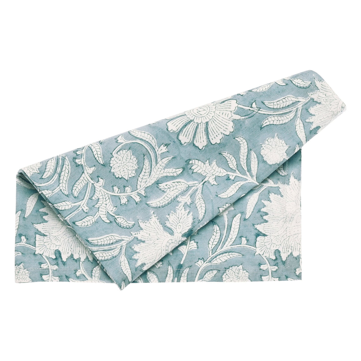 Walton & Co Elise Hand Block Aqua Napkin