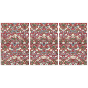 Spode, William Morris & Co Strawberry Thief set of Placemats - Red