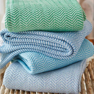 Weaver Green Lavender Herringbone Blanket