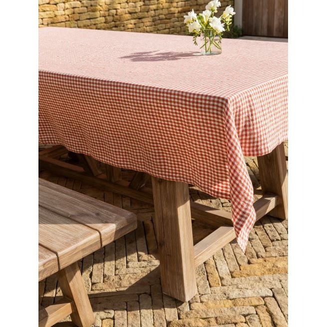 Garden Trading Oaksey Checked Tablecloth | 140x230cm | Rust