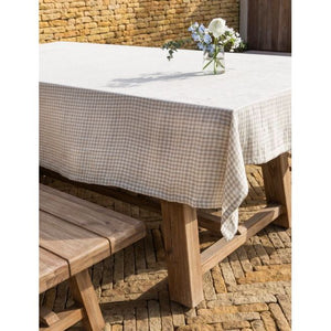 Garden Trading Oaksey Checked Tablecloth | 160x320cm | Natural