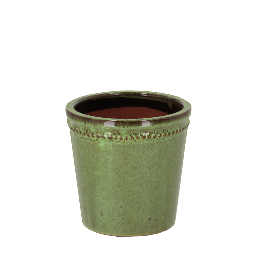 Fallen Fruits 15cm Green Glazed Plant Pot