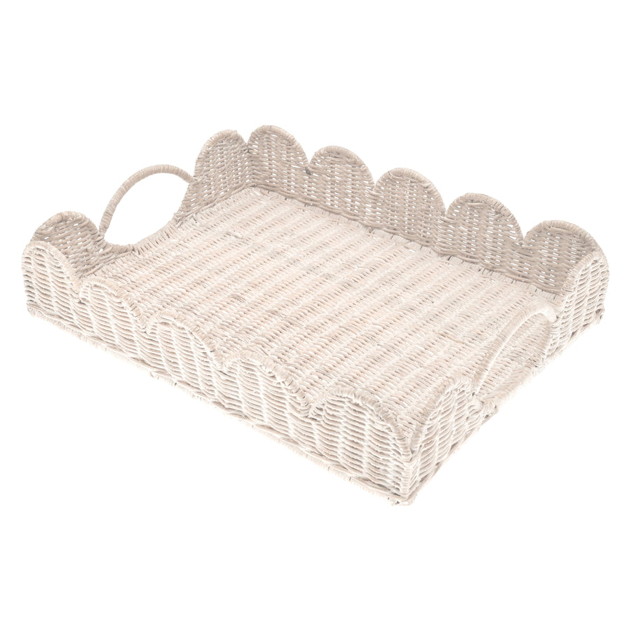 Walton & Co Rattan White Tray