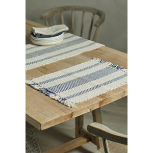 Walton & Co Recycled Slate Blue Stripe Table Runner