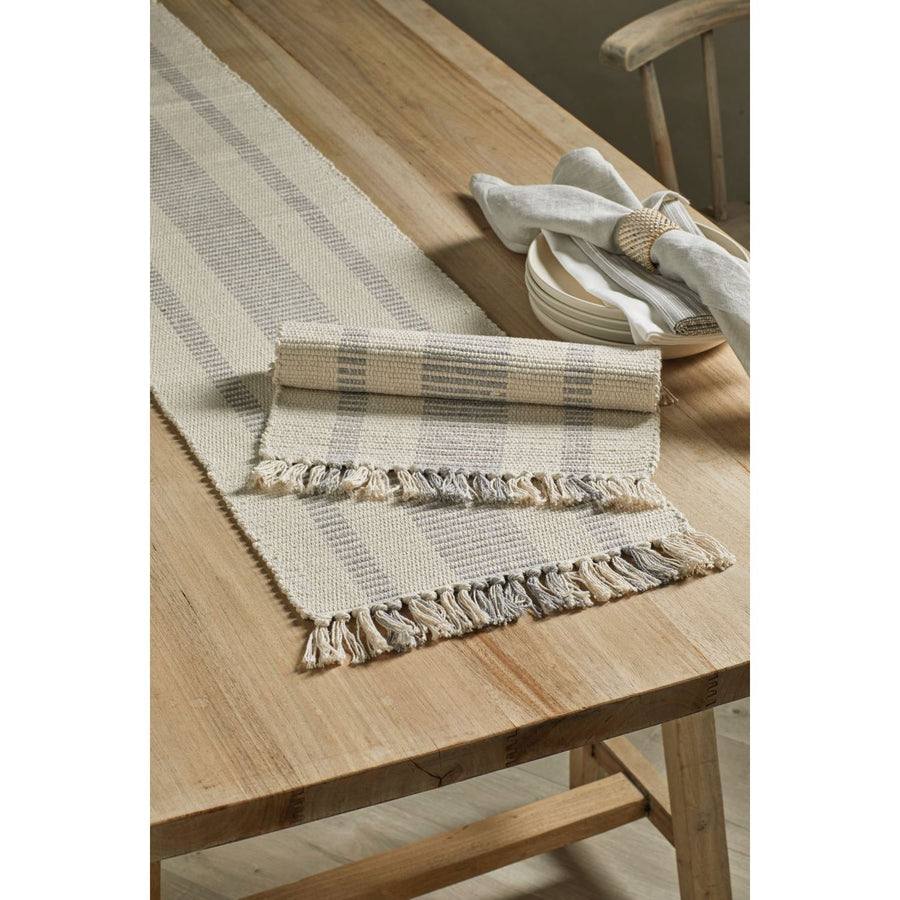 Walton & Co Recycled Taupe Stripe Table Runner