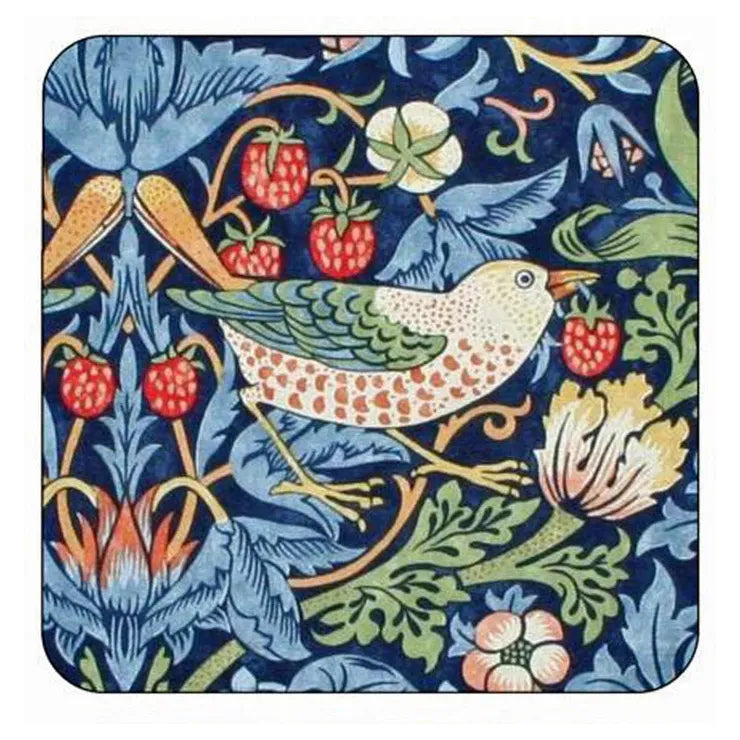 Spode, William Morris & Co Set of Strawberry Thief Coasters -Blue