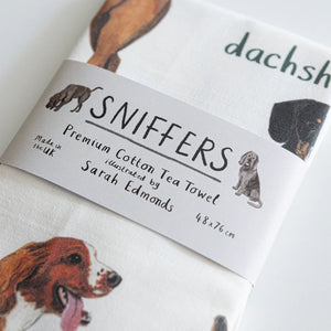 Sarah Edmonds Sniffers Tea Towel