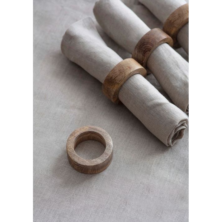 Garden Trading Midford Set of 4 Mango Wood Napkin Rings