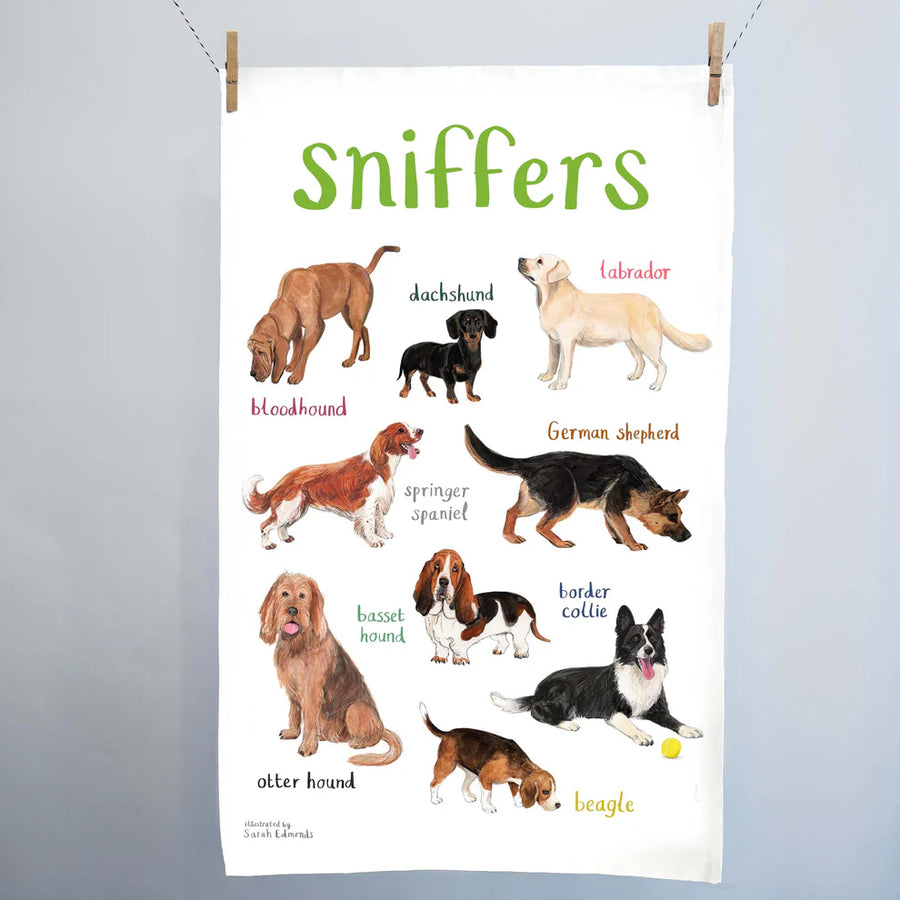 Sarah Edmonds Sniffers Tea Towel