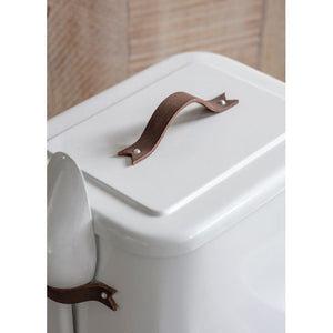 Garden Trading Stowell Pet Bin with Leather Handle Medium Chalk