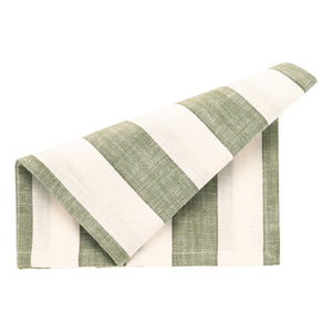 Walton & Co Olive Wide Stripe Set of 4 Napkins