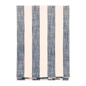 Walton & Co Flint Blue Wide Stripe Tablecloth - All Sizes
