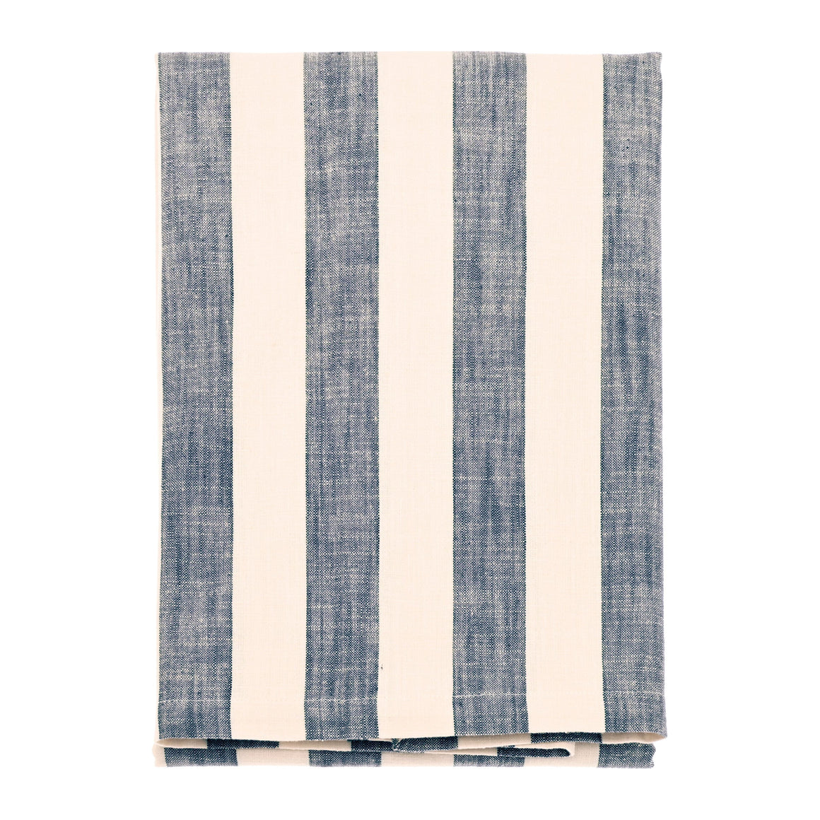 Walton & Co Flint Blue Wide Stripe Tablecloth - All Sizes