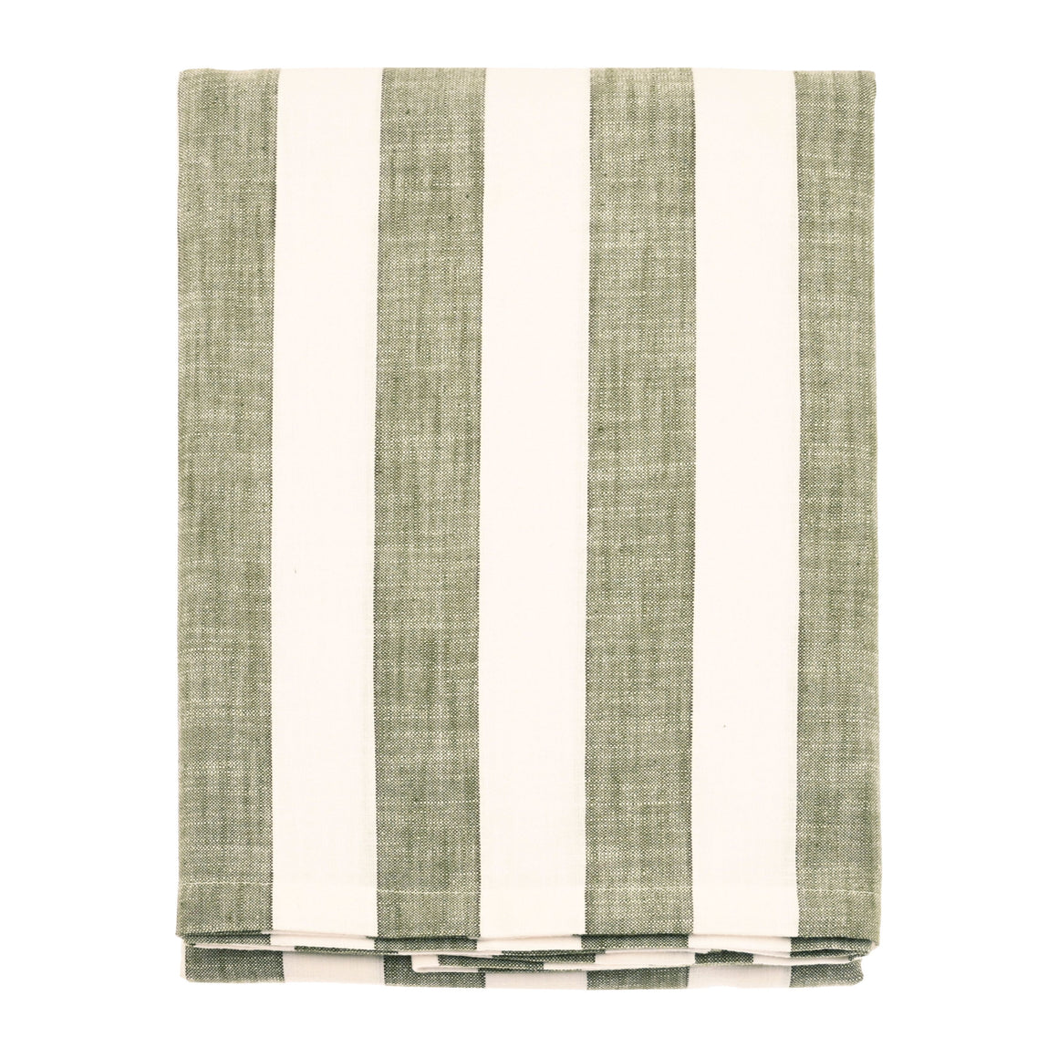 Walton & Co Olive Wide Stripe Tablecloth - All Sizes