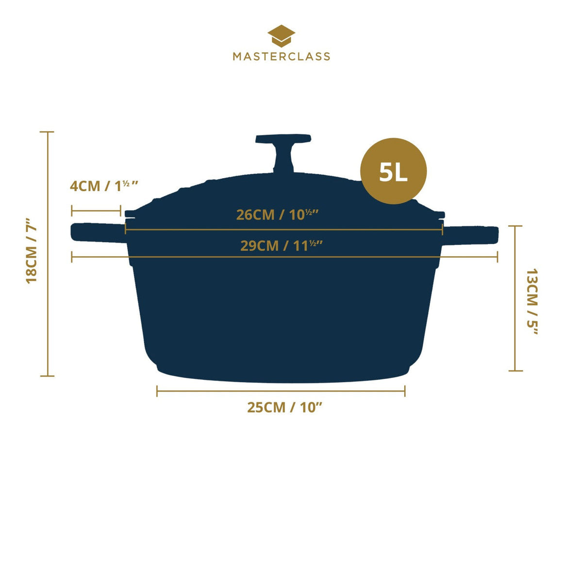 MasterClass Cast Aluminium Mint Casserole - All Sizes