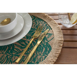 Creative Tops Green Leaf Hessian Placemats