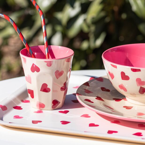 Emma Bridgewater Pink Hearts Birch Rectangular Tray