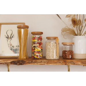 KitchenCraft Idilica 500Ml Glass Storage Jar With Beechwood Lid