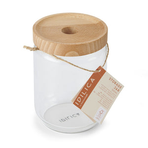 KitchenCraft Idilica 500Ml Glass Storage Jar With Beechwood Lid