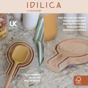 KitchenCraft Idilica Beech Wood Spoon Rest