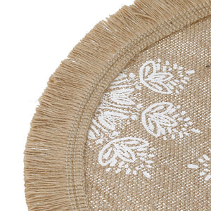 Creative Tops White Leaf Hessian Placemats