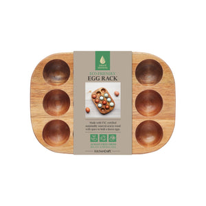 KitchenCraft Natural Elements Acacia Wood Egg Rack