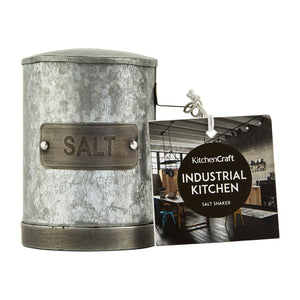 KitchenCraft Industrial Kitchen Galvanised Metal Salt Shaker