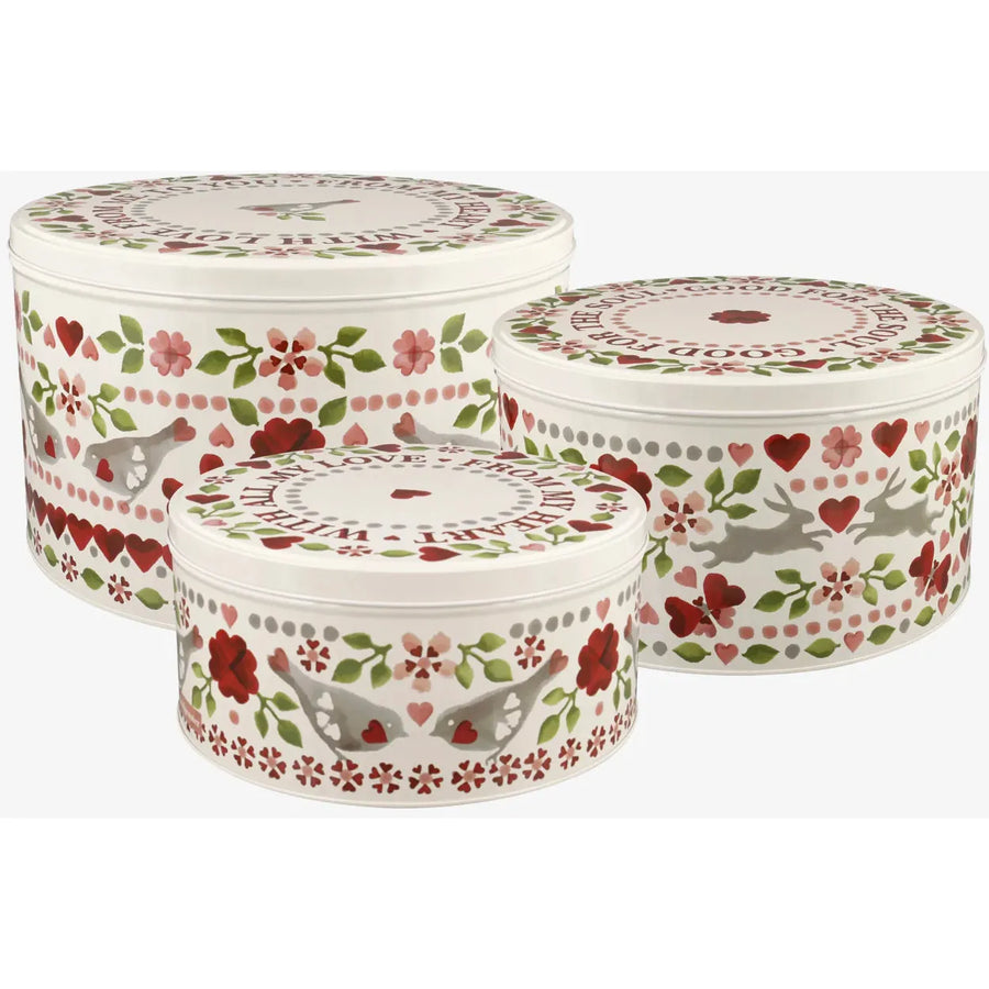 Emma Bridgewater Love Birds Set of 3 Cake Tins