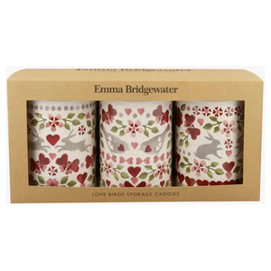 Emma Bridgewater Love Birds Set 3 Round Caddies