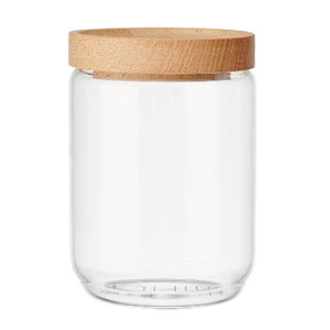 KitchenCraft Idilica 500Ml Glass Storage Jar With Beechwood Lid
