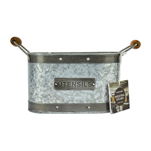 KitchenCraft Industrial Kitchen Galvanised Utensil Holder