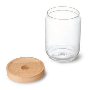 KitchenCraft Idilica 500Ml Glass Storage Jar With Beechwood Lid