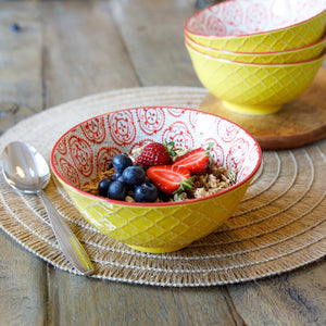 KitchenCraft Bright Yellow Floral Bowl In One